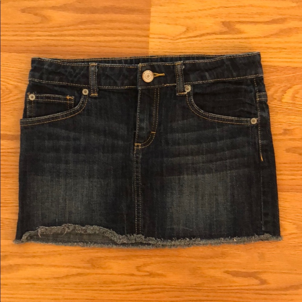 Dark denim mini skirt